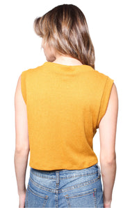 Women's Ribbed Button Front Sweater Vest Cropped Top