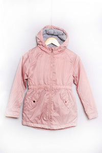 Girl's Long Sleeve Zip Up Double Pocket Hooded Jacket
