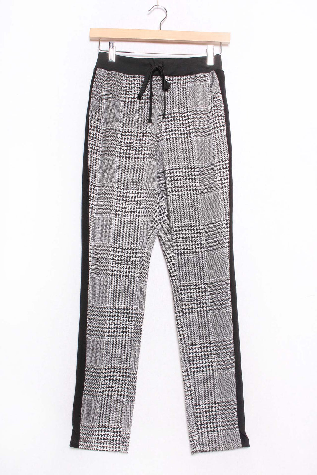 Women's Drawstring Checkered Sweat Pants
