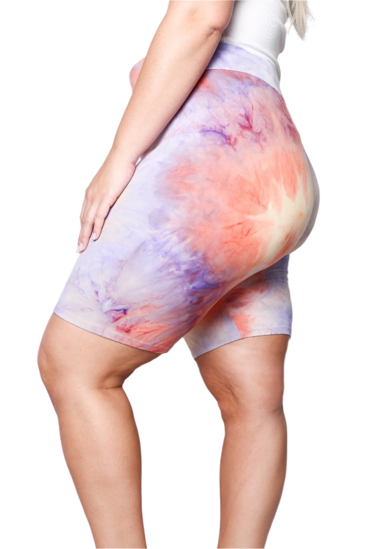 Women's Plus Size Tie Dye Biker Shorts