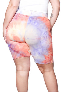 Women's Plus Size Tie Dye Biker Shorts