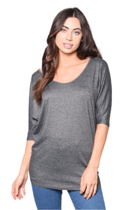 Women's Batwing Sleeves Round Neck Tunic