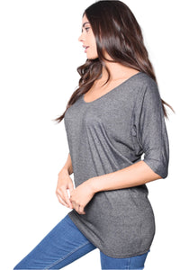 Women's Batwing Sleeves Round Neck Tunic