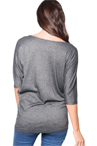 Women's Batwing Sleeves Round Neck Tunic