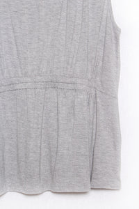 Women's Sleeveless Round Neck Garterized Front Top