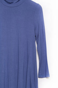 Women's Long Sleeve Turtleneck Solid Midi Dress