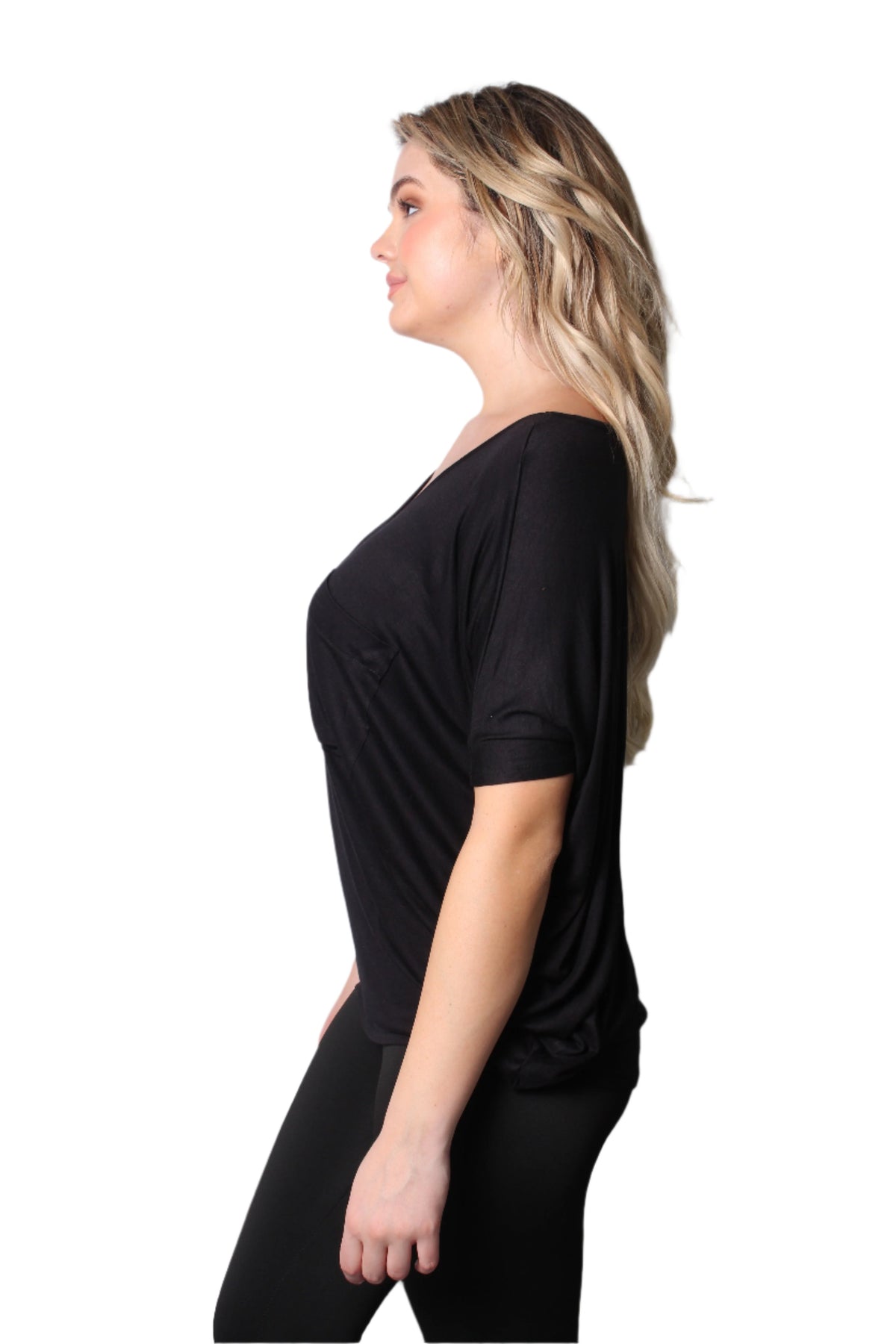 Women's Batwing Round Neck Basic Top