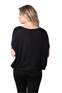 Women's Batwing Round Neck Basic Top