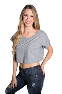 Women's Short Sleeve Loose Fit Crop Top