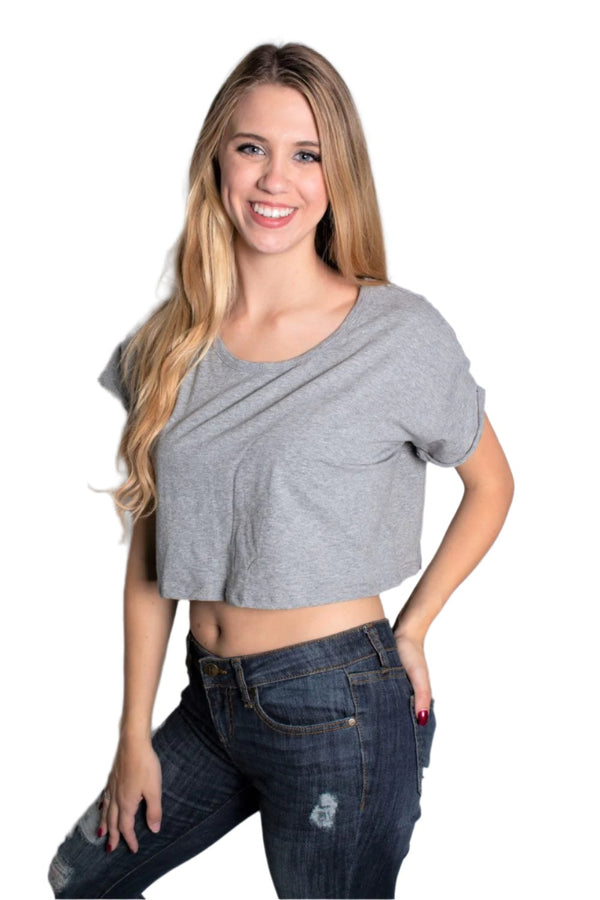 Women's Short Sleeve Loose Fit Crop Top