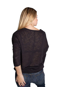 Women's 3/4 Sleeve Round Neck Tunic Top