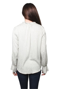 Women's Novelty Weave Ruffle Sleeves Tie Front Top