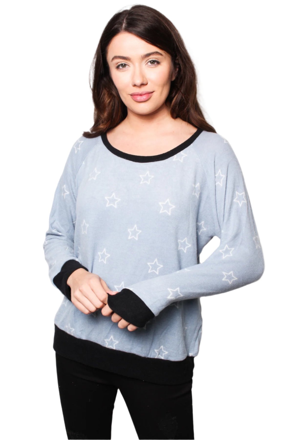 Women's Star Print Raglan Top