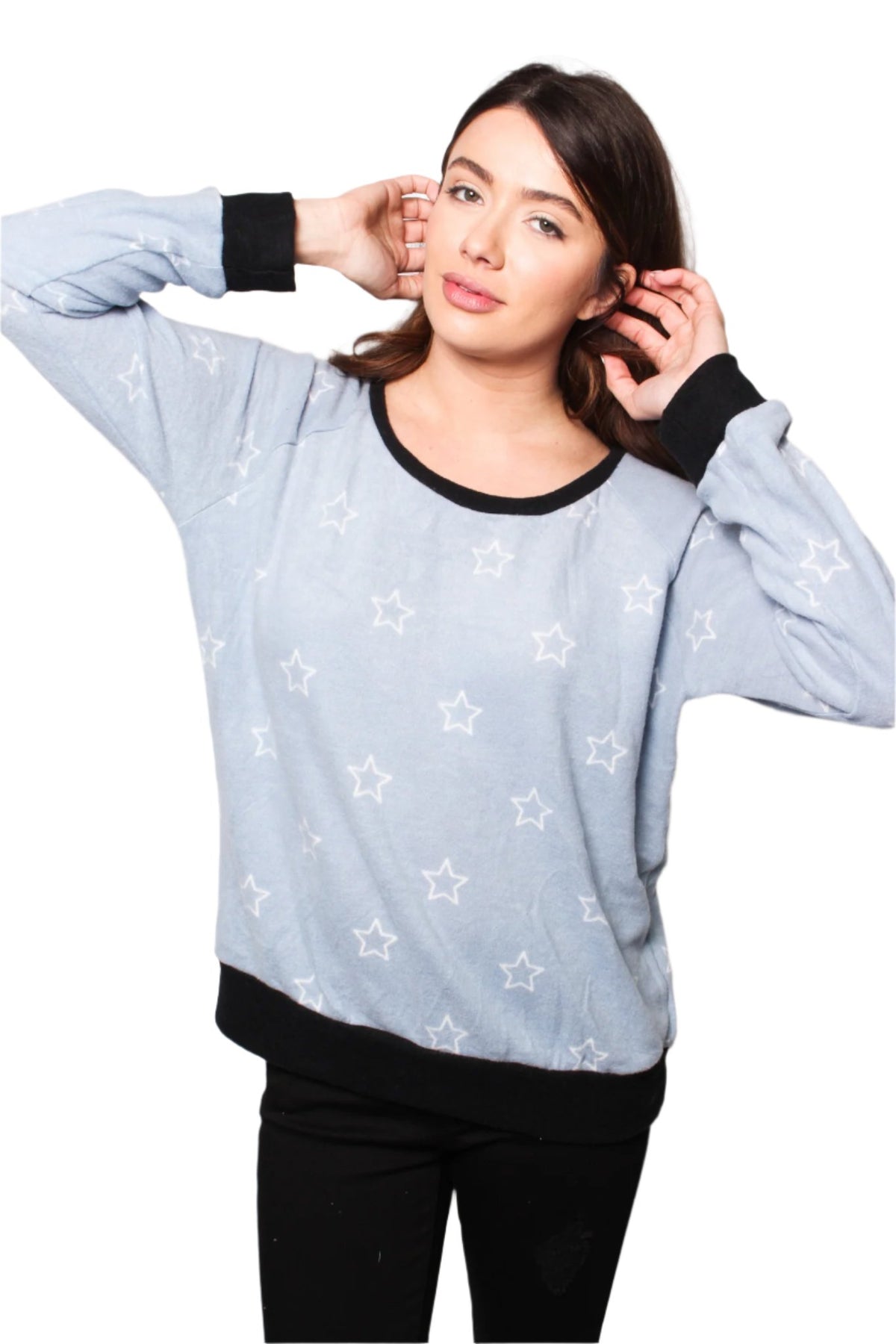 Women's Star Print Raglan Top