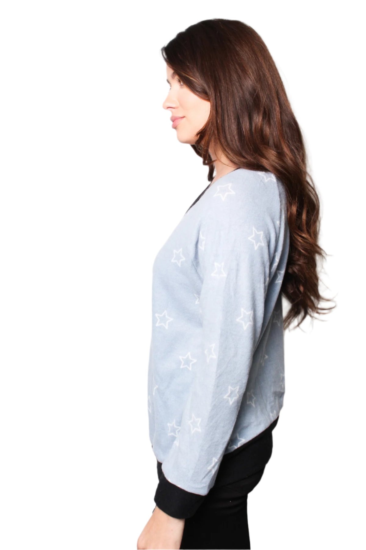 Women's Star Print Raglan Top