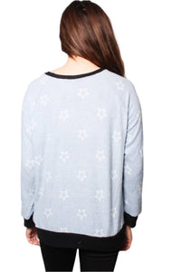 Women's Star Print Raglan Top