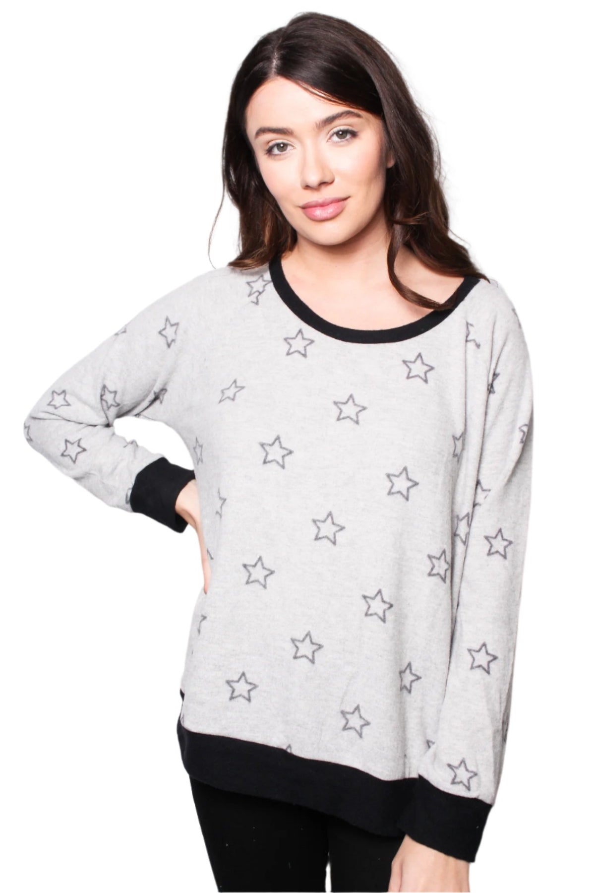 Women's Star Print Raglan Top