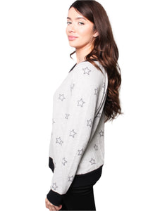 Women's Star Print Raglan Top