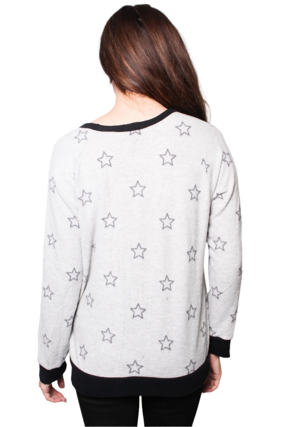 Women's Star Print Raglan Top