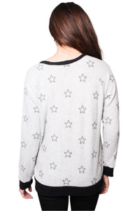 Women's Star Print Raglan Top