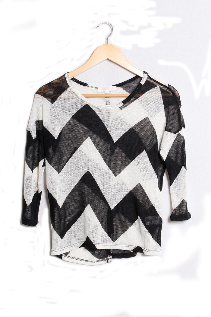 Women's 3/4 Sleeve Flounce Knit Crop Top