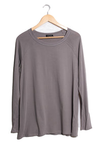 Women's Long Sleeve Round Neck Solid Top
