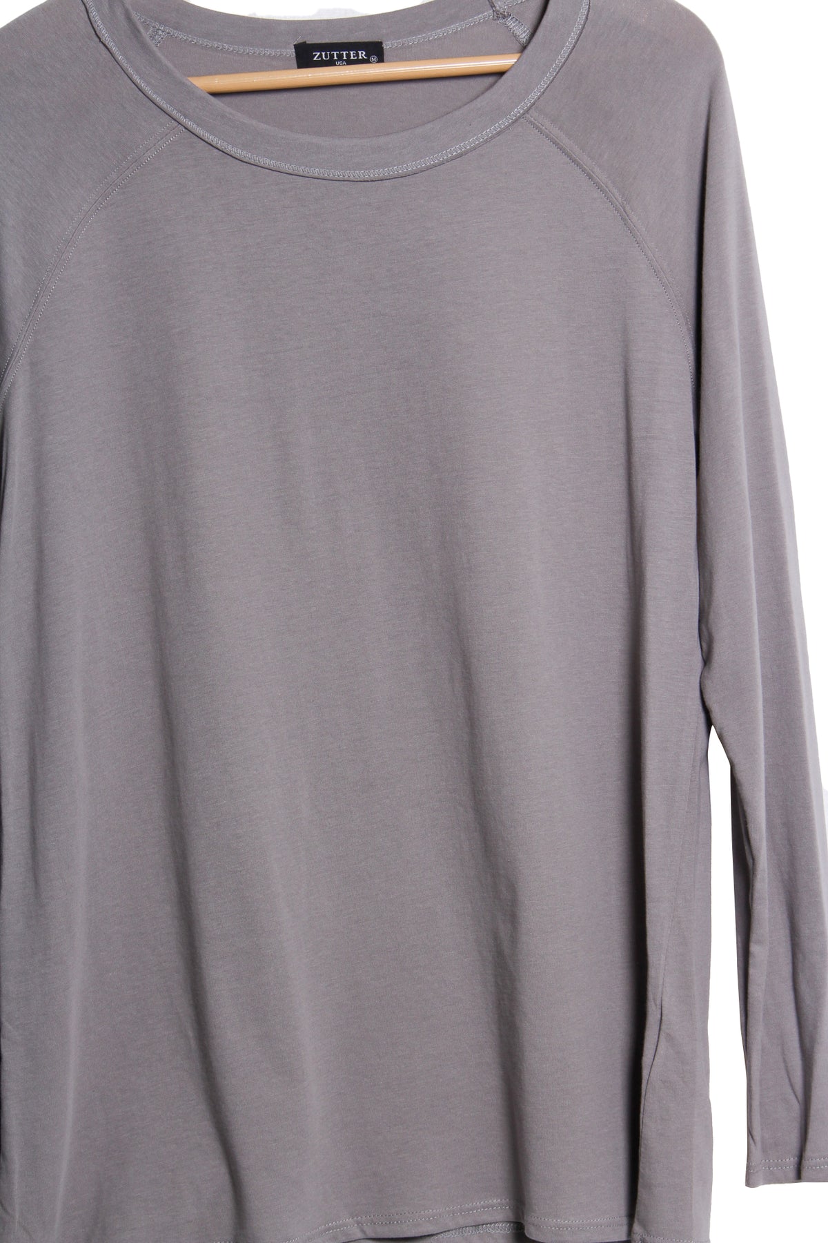 Women's Long Sleeve Round Neck Solid Top