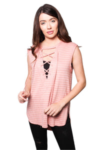 Women's Sleeveless Top with Criss Cross Front