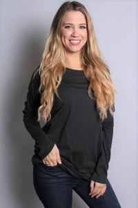 Women's Long Sleeve Loose Fit Solid Top