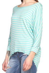 Crew Neck Long Sleeve High-Low Top