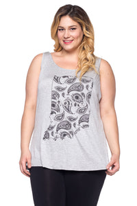 Women's Plus Indiana "home." Screen Print Tank Top