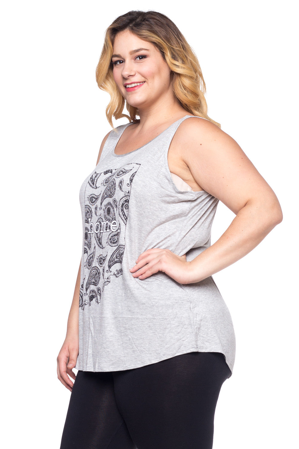 Women's Plus Indiana "home." Screen Print Tank Top