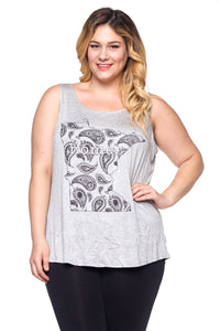 Women's Plus Minnesota "home." Screen Print Tank Top