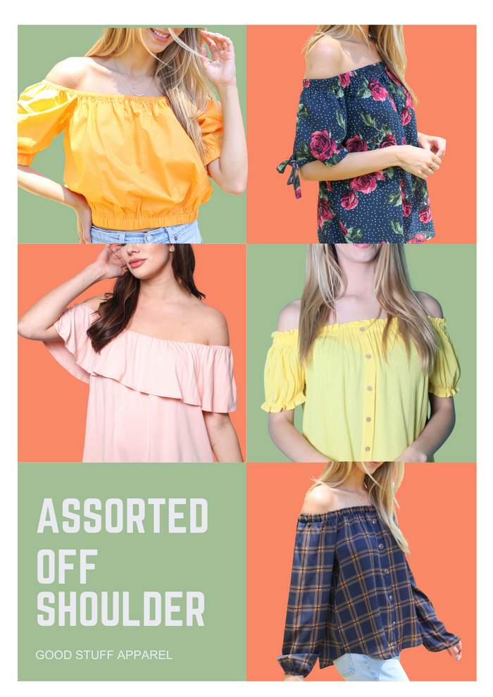 Women's Assorted Off Shoulder 8/pack