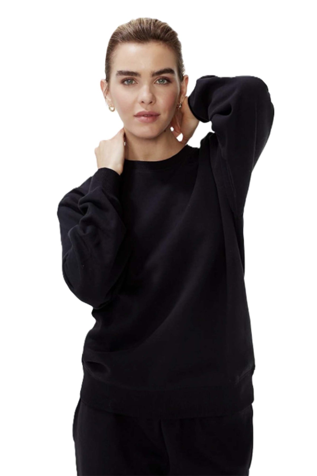 Women's Long Sleeve Crewneck Fleece Pullover Sweatshirt