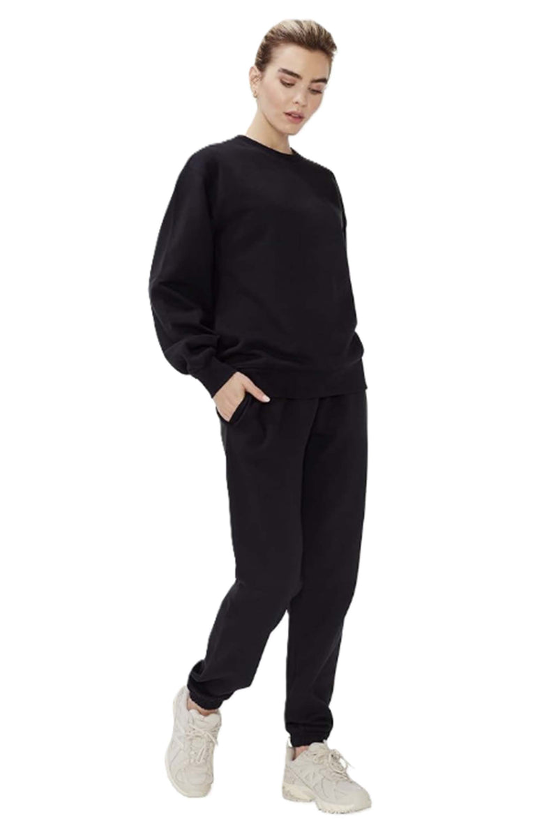 Women's Long Sleeve Crewneck Fleece Pullover Sweatshirt