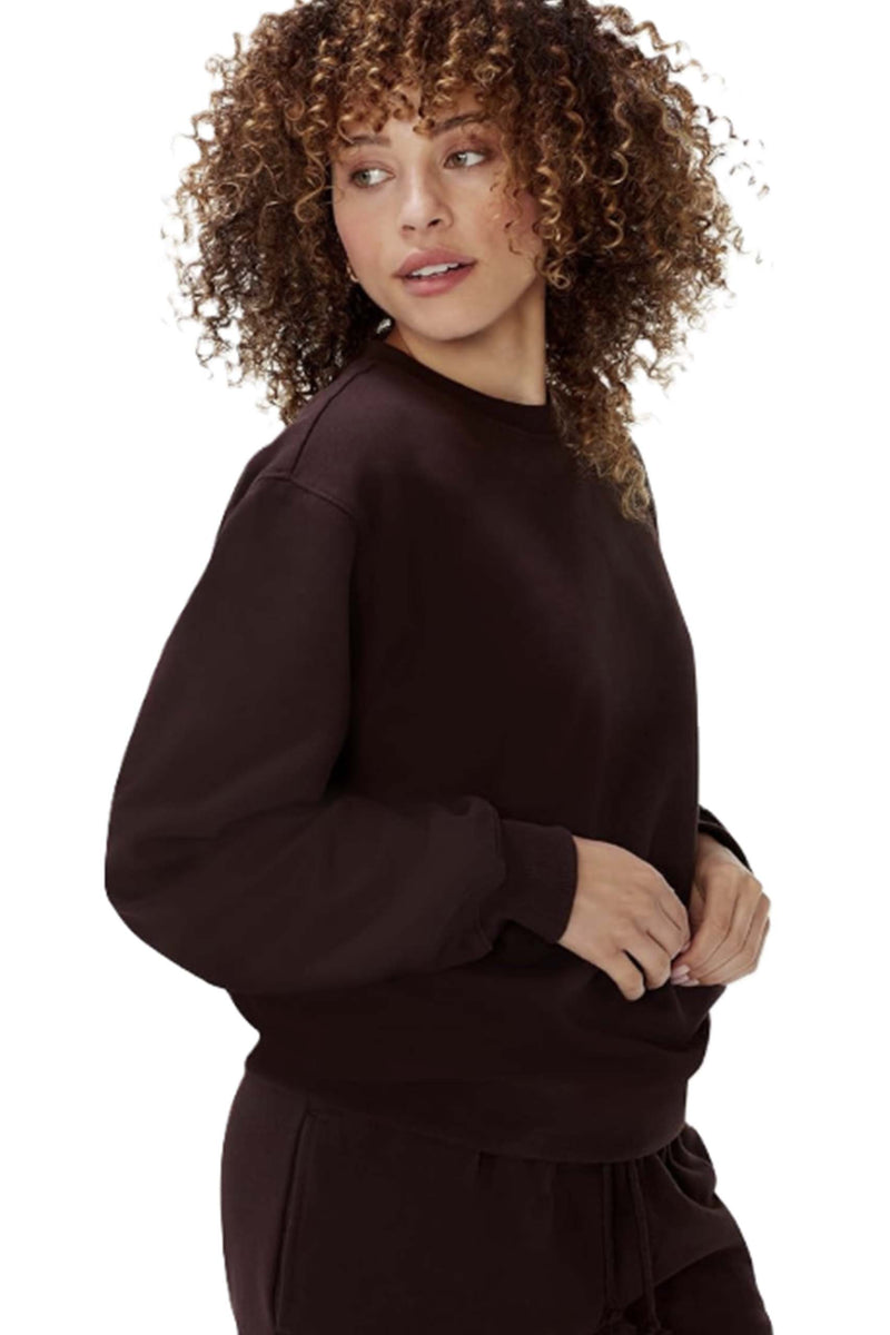 Women's Long Sleeve Crewneck Fleece Pullover Sweatshirt