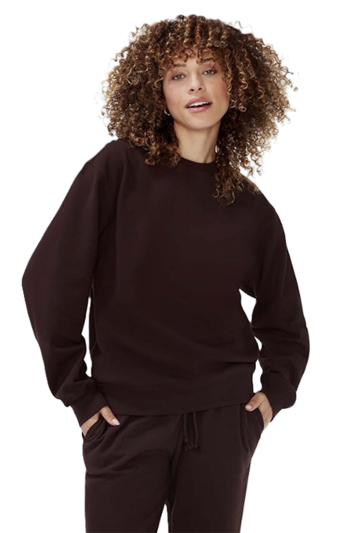 Women's Long Sleeve Crewneck Fleece Pullover Sweatshirt
