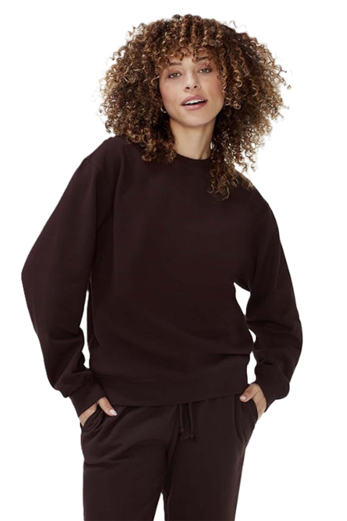 Women's Long Sleeve Crewneck Fleece Pullover Sweatshirt