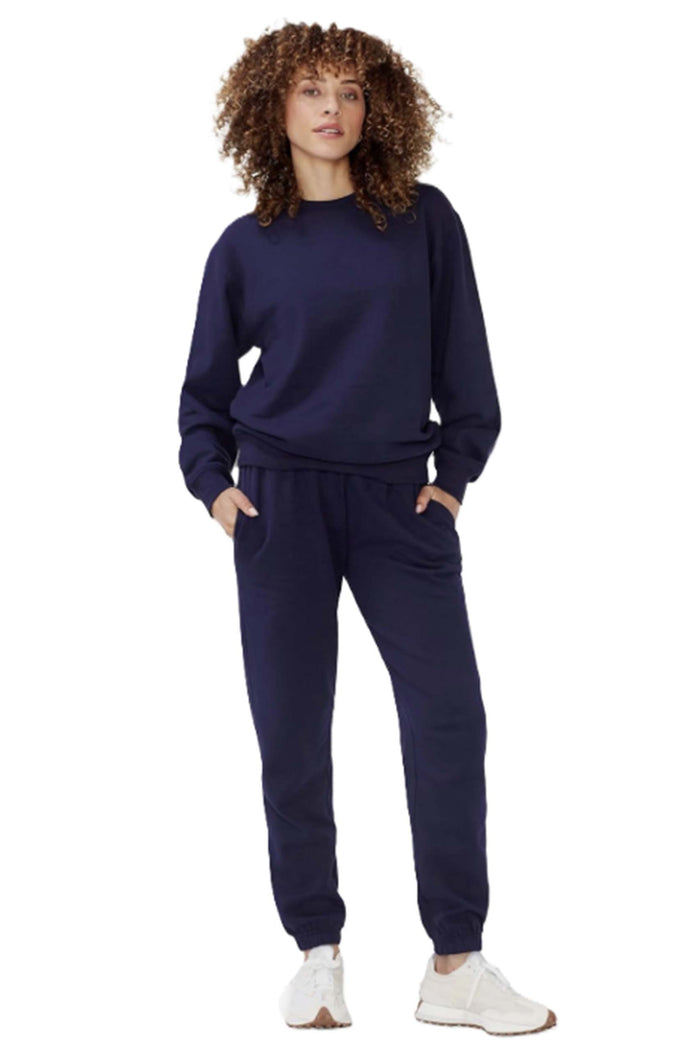 Women's Long Sleeves Fleece Perfect Crewneck & Sweatpants Set