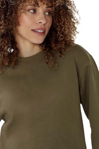 Women's Long Sleeve Crewneck Fleece Pullover Sweatshirt