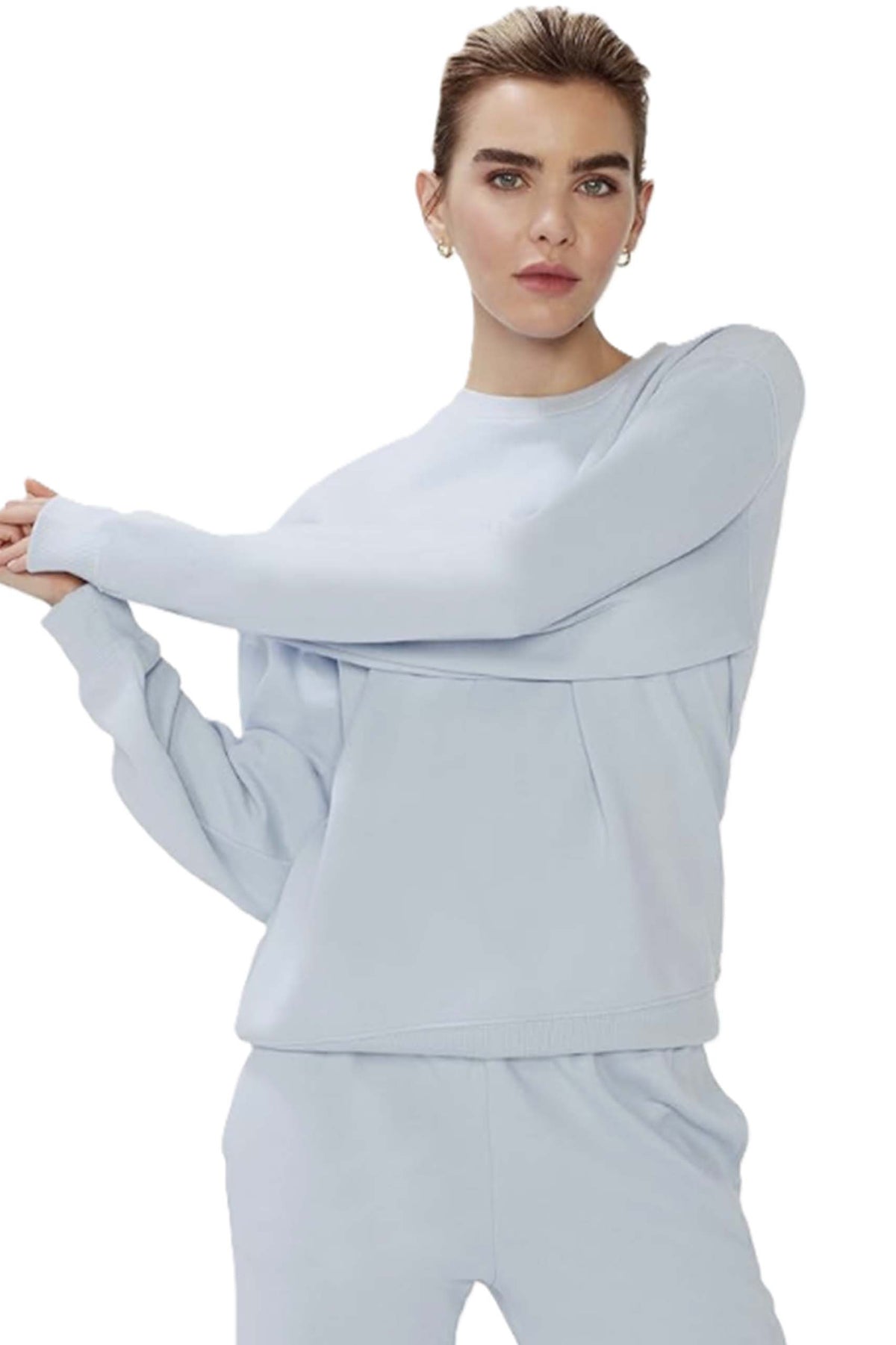 Women's Long Sleeve Crewneck Fleece Pullover Sweatshirt