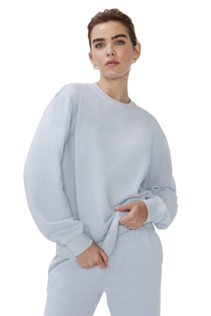 Women's Long Sleeve Crewneck Fleece Pullover Sweatshirt