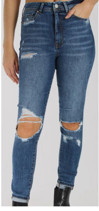 Women's High Waist Distressed Skinny Jeans