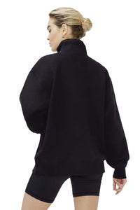 Women's Long Sleeve Half Zip Sweatshirt Fleece Oversized Pullover Sweater