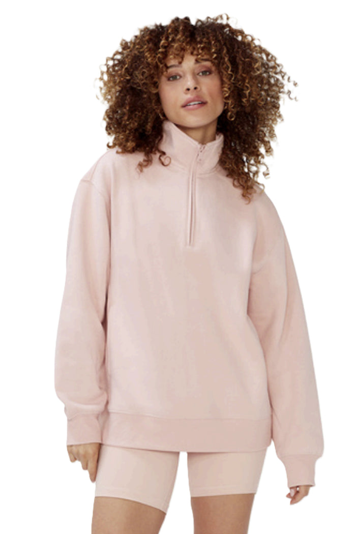 Women's Long Sleeve Half Zip Sweatshirt Fleece Oversized Pullover Sweater