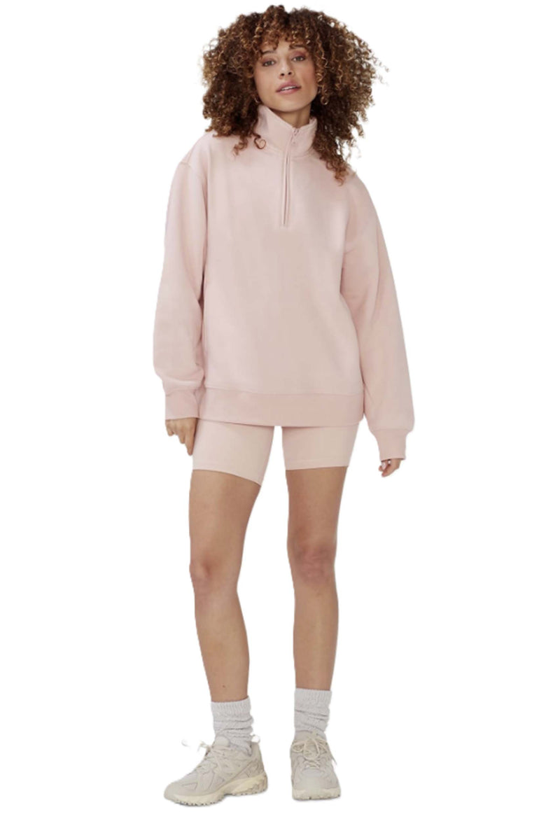 Women's Long Sleeve Half Zip Sweatshirt Fleece Oversized Pullover Sweater