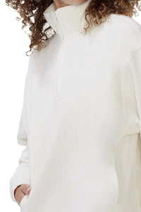 Women's Long Sleeve Half Zip Sweatshirt Fleece Oversized Pullover Sweater