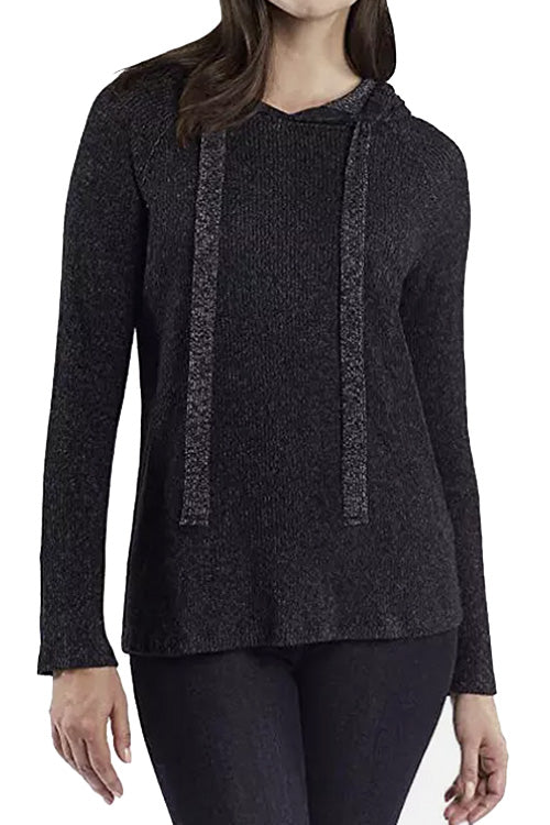 Women's Long Sleeve Ribbed Hoodie Pullover Sweater