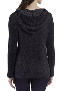 Women's Long Sleeve Ribbed Hoodie Pullover Sweater